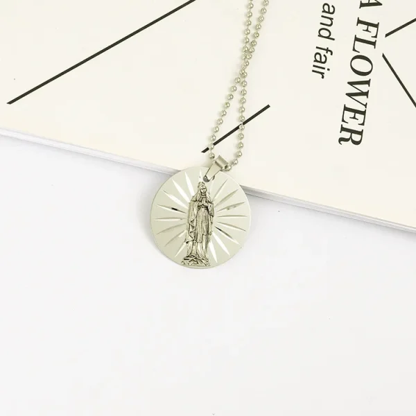 Catholic Jesus Pendant Metallic Fashion Personality Necklace Accessories Laser Craft Jewelry Necklace Pendant