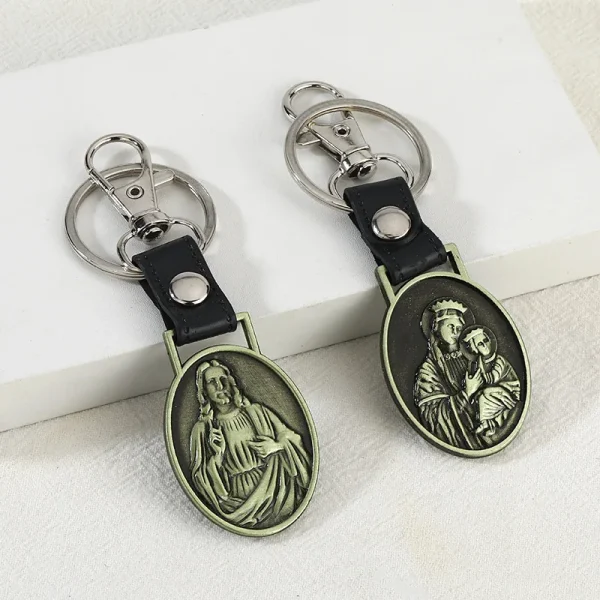 Religious Jewelry Wholesale Pu Car Pendants Keychains Russian Orthodox Church Supplies Metal Jewelry Pendants