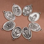 Religious Catholic Priest Round Alloy Pendant Necklace and Bracelet DIY Charms
