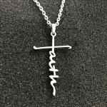 Cross Necklace Titanium Steel Stainless Steel Trendy Necklace Faith Pendant 4 Color Choices-Chain Type Jewelry Accessories - Image 3