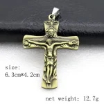 Mecrt Catholic Retro Accessories Religious Belief Jesus on Cross Holy Pray Church Pendant Wholesale - Image 2