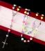 Catholic Rosary Colored Rosaries Necklace Love Plastic Beads Easter Baptism Communion Cross Church Jewelry Wholesale