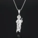 Mecrt Classic Vintage Stainless Steel Gold Plated God Pendant Necklace Religious Jewelry - Image 4