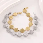 Catholic Latest Religious Jewelry 14K Gold Saint Benedict Medal Bracelet