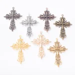 Jewelry Making Charms 63*42.5*4mm Religious Hollow Cross Retro Metal Zinc Alloy Jewelry Fashion Pendant Pendant Making