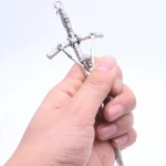 14*5cm Souvenir Cross Jesus Icon Antique Silver Plated Zinc Alloy Metal - Image 2