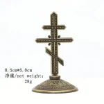 Russian Orthodox Plated Metal Stand Cross Home Decor Church Icon Ornaments Decoration Christ Catholic Gift - Image 4