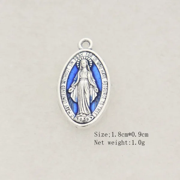 Blessed Virgin Mary Our Lady of Aparecida Oval Metal Christian Devotional DIY Catholic Religious Accessories Pendant