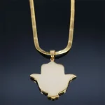 Mecrt Fatima Hasam Hand Necklace Gold Plated Stainless Steel Round Beaded Chain Religious Cross Design for Men Women As Gift - Image 3