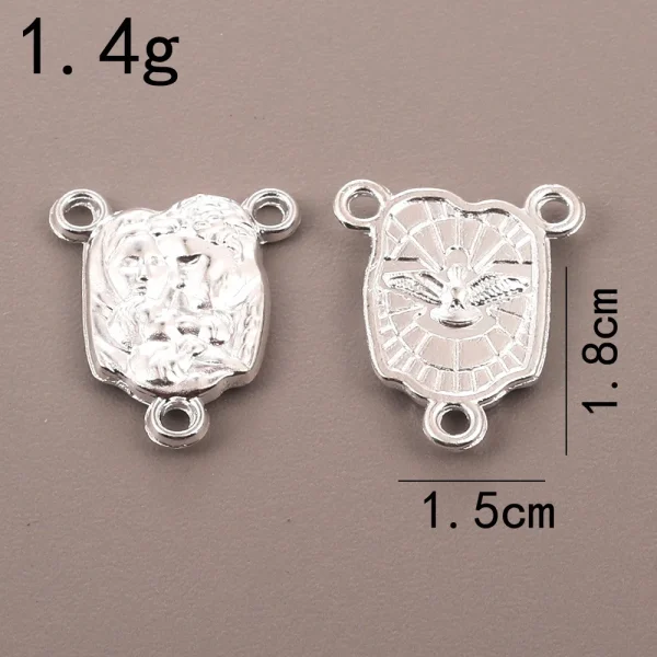 Catholic rosary accessories, oval three-hole pendant, vintage metal jewelry center connector wholesale