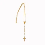 Hot Selling 4mm Stainless Steel Necklace Bead Tri-color Cross Madonna Necklace Ladies Fashion Popular Accessories - Image 6