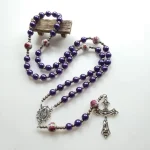 Mecrt Catholic Rosary Glass Crucifix Imitation Pearl Cross Rosary Zinc Alloy Necklace Beaded Pendant Chain Gift Wholesale - Image 6