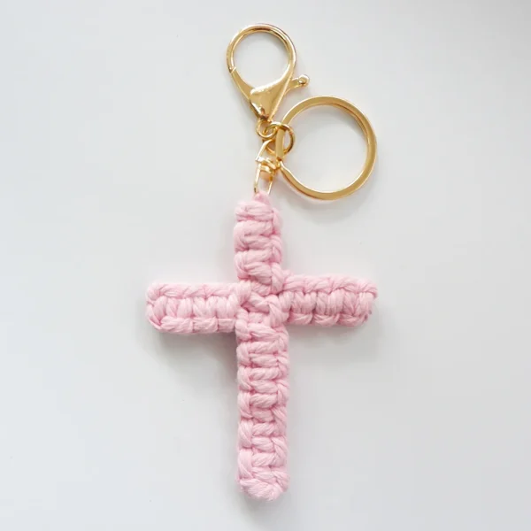 W Cross Pendant Holiday Decoration Hanging Ornament Cotton Rope Woven Handmade Accessory Car Keychain Backpack