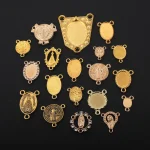 Accessories for Catholic rosary three-hole connector center piece, vintage metal jewelry pendant - Image 3