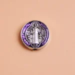 Tibetan Style Flat Round Spacers Beads Colorful Tone Jesus Cross Crucifix Saint Benedict Metal Beads - Image 6