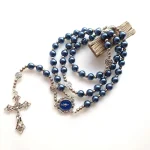 Mecrt Catholic Rosary Glass Crucifix Imitation Pearl Cross Rosary Zinc Alloy Necklace Beaded Pendant Chain Gift Wholesale - Image 4