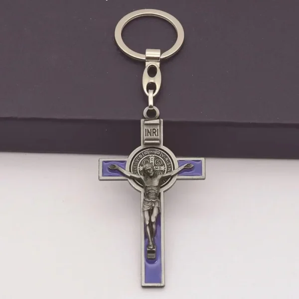Catholic Christian Jesus Key Ring Car Keychains Women Men Gift Charms Handbag Pendant Cross KeyChains