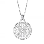 Stainless Steel Cross Medal Versatile Double Sides Pattern Men's St Benedict Necklace - Image 4