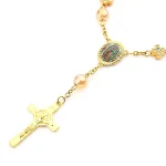Wholesale Catholic Rosary Bracelet Prayer Fashion Cross Bracelet Gold Imitation Glass Pearl Handcrafted Curved Needle Bracelet - Image 6