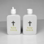 Wholesales Religious Supplies Plastic Cross Easter Flip Top Cap Holy Water Bottle 100ml Plastic Polypropylene Crafts - Image 2