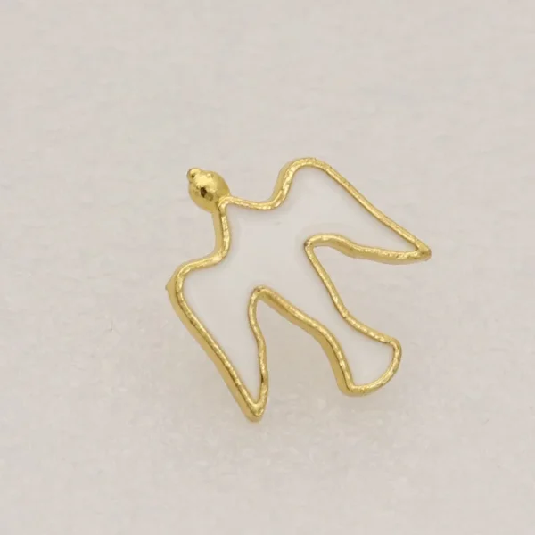 Metal Dove Brooch JHS Catholic Lapel Pin Medal Hat Collar Waist Pin Clothing Alloy