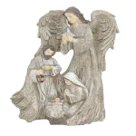 Mecrt Resin Handicraft Angel Statue Grottoes Manger Saintess Nativity Group Display Christian Home Religious Decoration