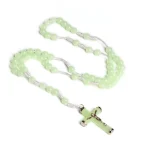 Catholic Rosary Noctilucent Bead Christian Cross Necklace 8mm Glowing Prayer Church Jesus Pendant Jewelry Easter Gifts - Image 6