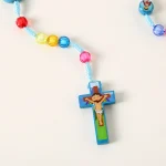 Rosary Beads Catholic Religious Children Necklace Christian Jesus Rosaries Holy Prayer Jewelry Knotted Rosary Supplies - Image 4