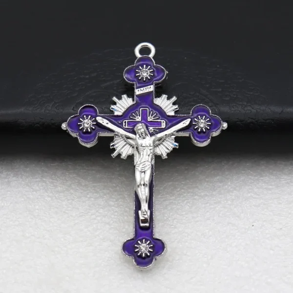 Metal Cross Crucifixes Christ Jesus Religious Catholic Cross Gift 5.5*3.5cm Multiple Colors Jewelry Pendants Wholesale