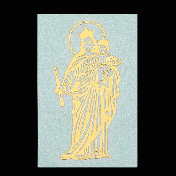 Metal Stickers Crafts Catholic Jesus Pattern Decoration Wallpaper Pure Copper Hollow Paste Mobile Phone Paste Adornment