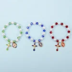 Hot-Selling Saint Benedict Cross Series Pendant Gold-Plated Alloy Beaded Bracelet - Image 4