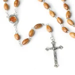 Mecrt Catholic Crucifix Communion Baptism Fine Beaded Necklaces Natural Wooden Cross Rosary Holy Soil Boxed Cross-Border Jewelry - Image 4