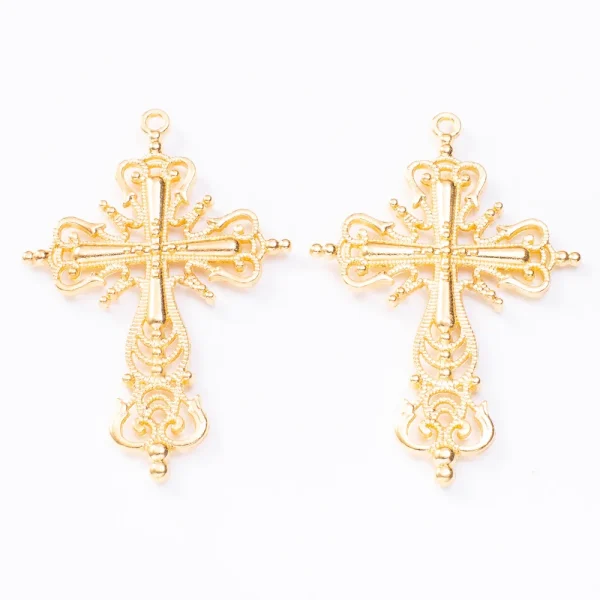 Jewelry Making Charms 63*42.5*4mm Religious Hollow Cross Retro Metal Zinc Alloy Jewelry Fashion Pendant Pendant Making