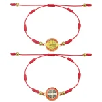 Catholic Red Rope Woven Saint Benedict Bracelet St. Benedict Bracelet Religious Virgin Mary Bracelet in Stock - Image 6