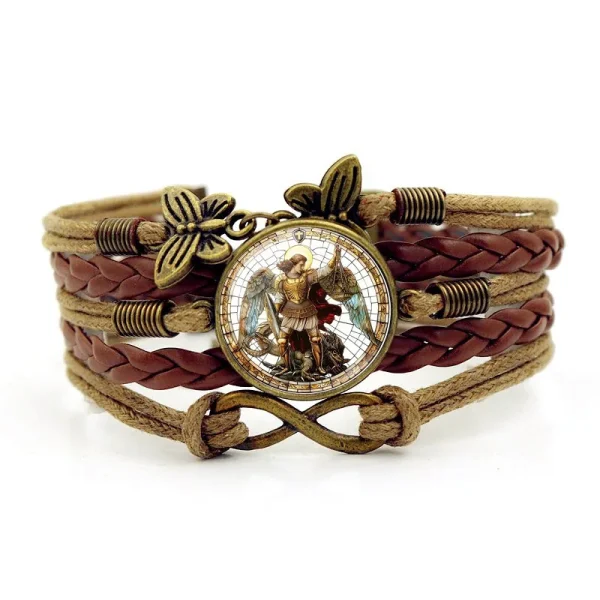 Archangel Michael St. Michael Multi-layer Woven Braceletretro Butterfly Infinity Symbol Bracelet