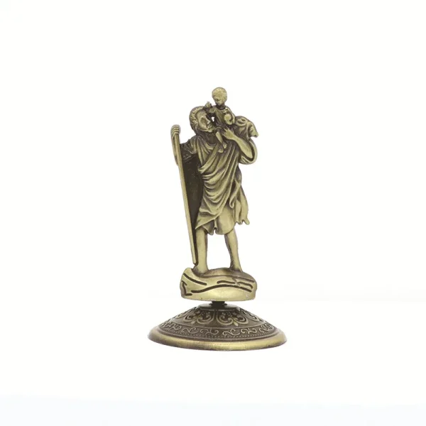 Wholesale Home Office Decor Ornaments Car Metal Jewelry with Figurines of the patron Saint of Travelers Saint Christophe