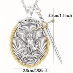 Mecrt Best-Selling St Michael Religious Alloy Necklace Fashionable Man's Jewelry Pendant - Image 5