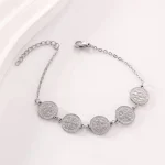 Catholic Jewelry Religious Christian Stainless Steel Bracelet for Men Coin Fashion Gold Plated Cross Beaded Exorcism Bracelets - Image 4