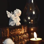 Catholic Communion Baptism Products Angel Ornament Resin Girl Heart Sculpture Tabletop Decorations