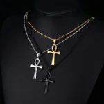 Catholicism Religious Jewelry Gold Plated Stainless Steel Cross Necklace Gold Plated for Gifts - Image 2