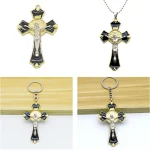 Mecrt Religious Crucifix Cross Pendant Necklace Keychain Jewelry Sets Travel Souvenirs Crafts Gifts Fashion Car Accessories - Image 3