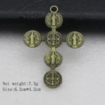 Catholic Jewelry 5.7*3.9cm St Benedict Medal DIY Cross Accessories Pendant for Necklace Wholesale - Image 6