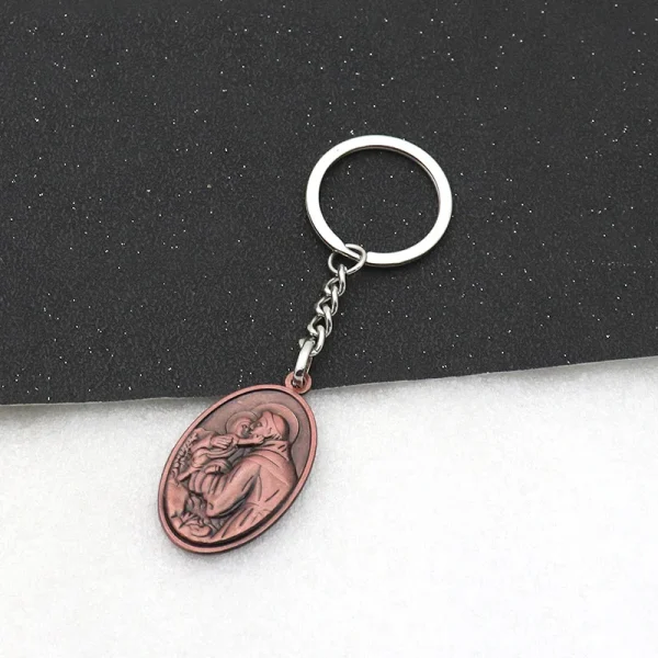 Saint Christopher Key Holder St. Anthony Silver Metal Keyring Protection Traveller Gift Catholic Keychain Religious