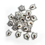 Religious Figure Jesus Mary Medal Backside Rose Centerpiece Catholic Rosary Metal Pendant Centerpiece - Image 3