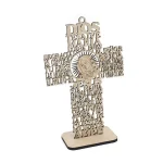 20.5*12.5cm Laser Wooden Cross Ornaments, Gold and Silver Powder Wedding Ornaments - Image 4