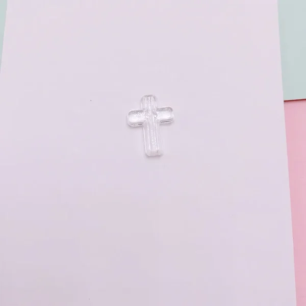 DIY Handmade Beaded Card Holder Decoration Materials White Pink 3D Cross Accessories Ins Style with Loose Acrylic Beads