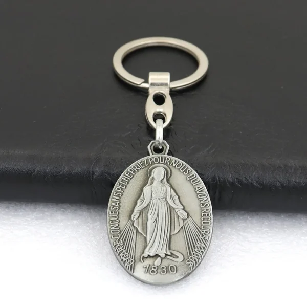 Catholic Religious Blessed Virgin Mary Keychain Metal Jewelry Accessories Our Lady of Aparecida Christian Devotional Key