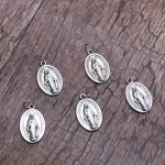 2.6*1.7cm Our Lady of Virgin Mary Metal in Antique Silver Plated Small Religious Catholic Zinc Alloy Pendant