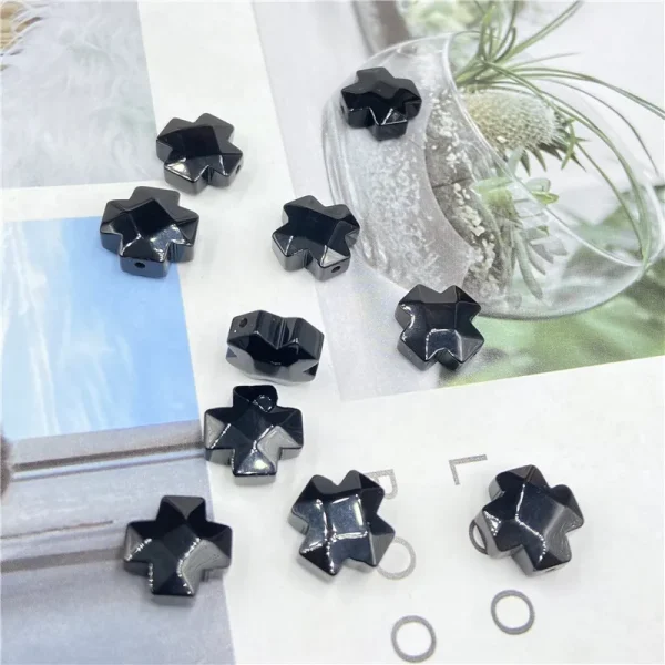 Christian Crystal Agate Jade Cross Straight Hole Loose Beads DIY Hairpin Sweater Chain Wearing Jewelry Accessories Whole