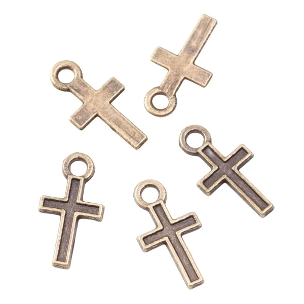 Catholic Religious Mini Cross Pendant Zinc Alloy Jewelry Accessories Children’s Party Gift DIY Wholesale